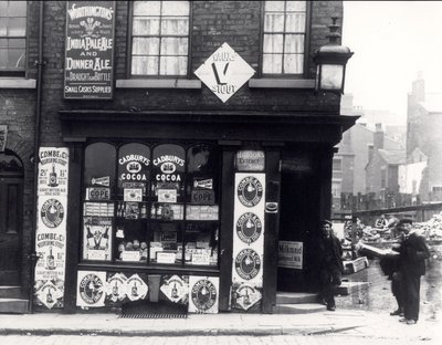 Advertising Posters on a Shop in North Street, Leeds, c.1895-1900 by English Photographer